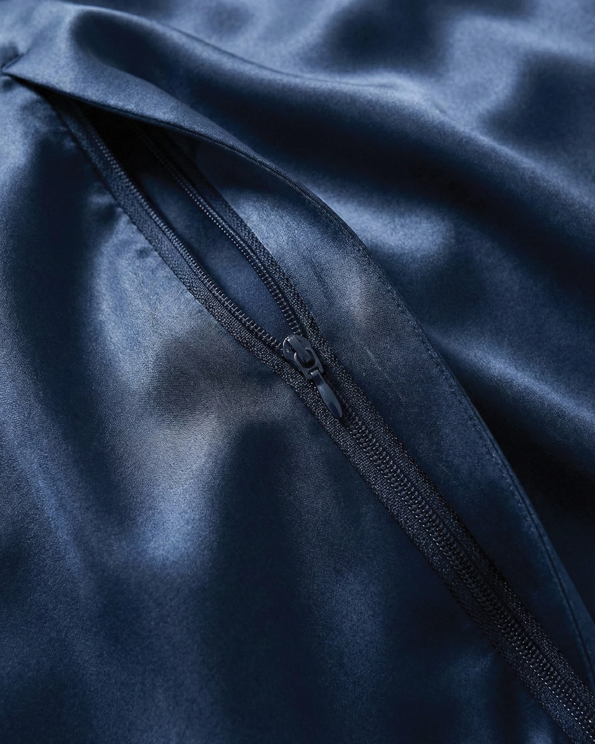 Navy Silk Duvet Cover