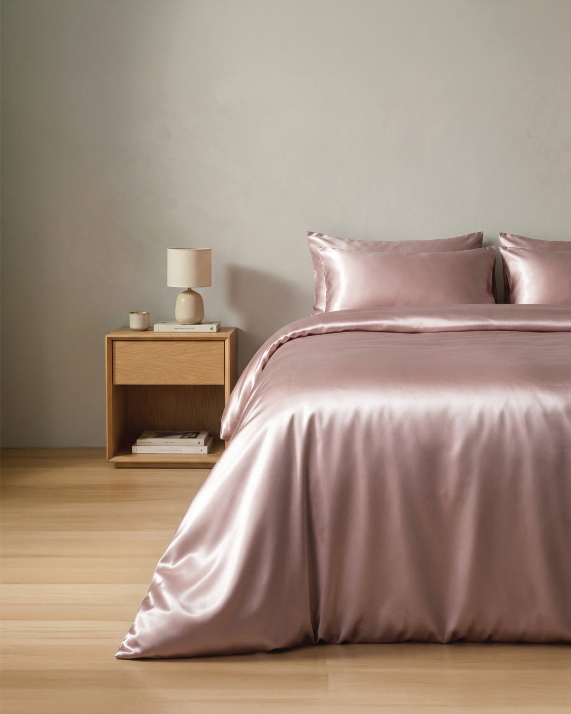 Light Pink Silk Duvet Cover