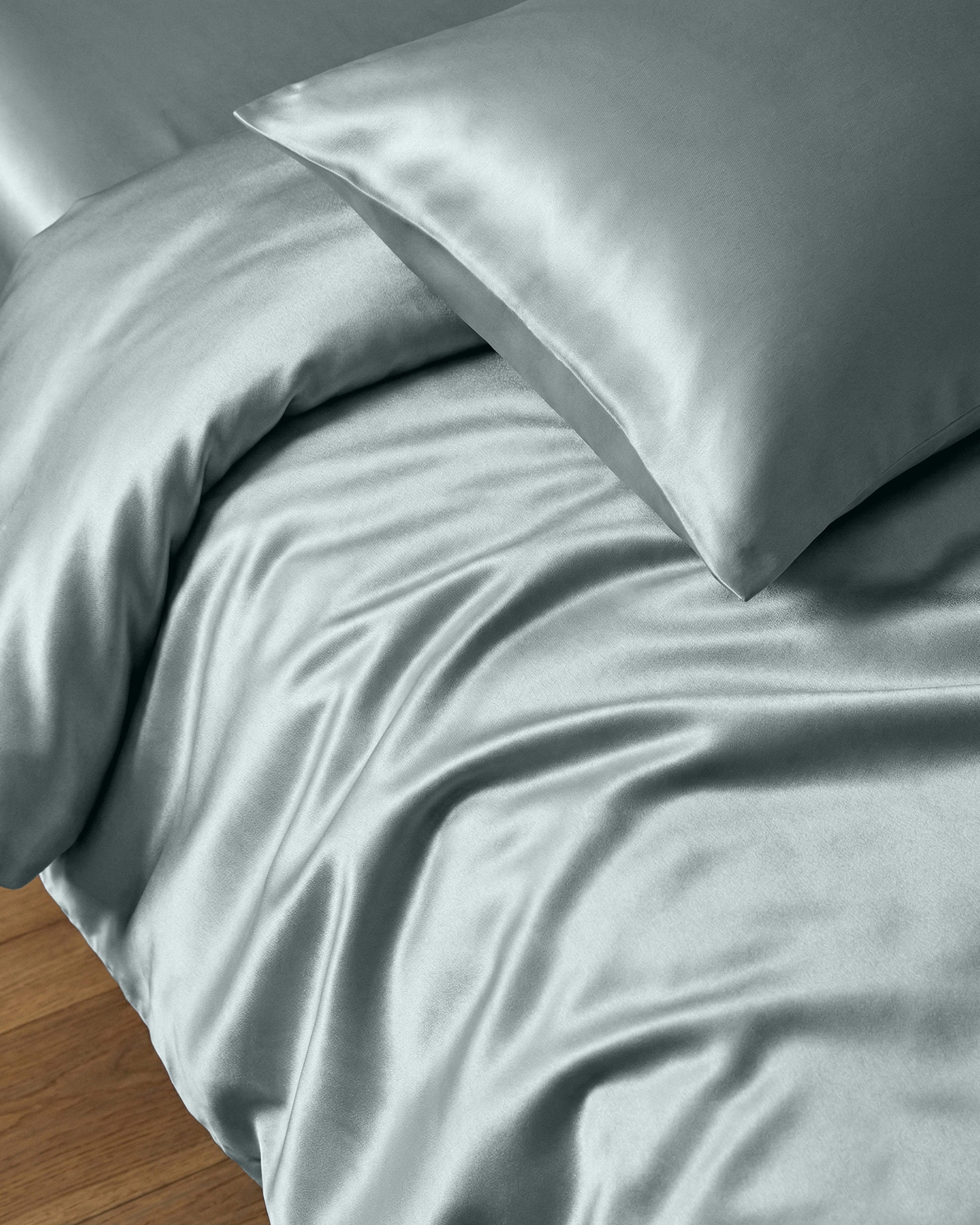 Silver Silk Duvet Cover