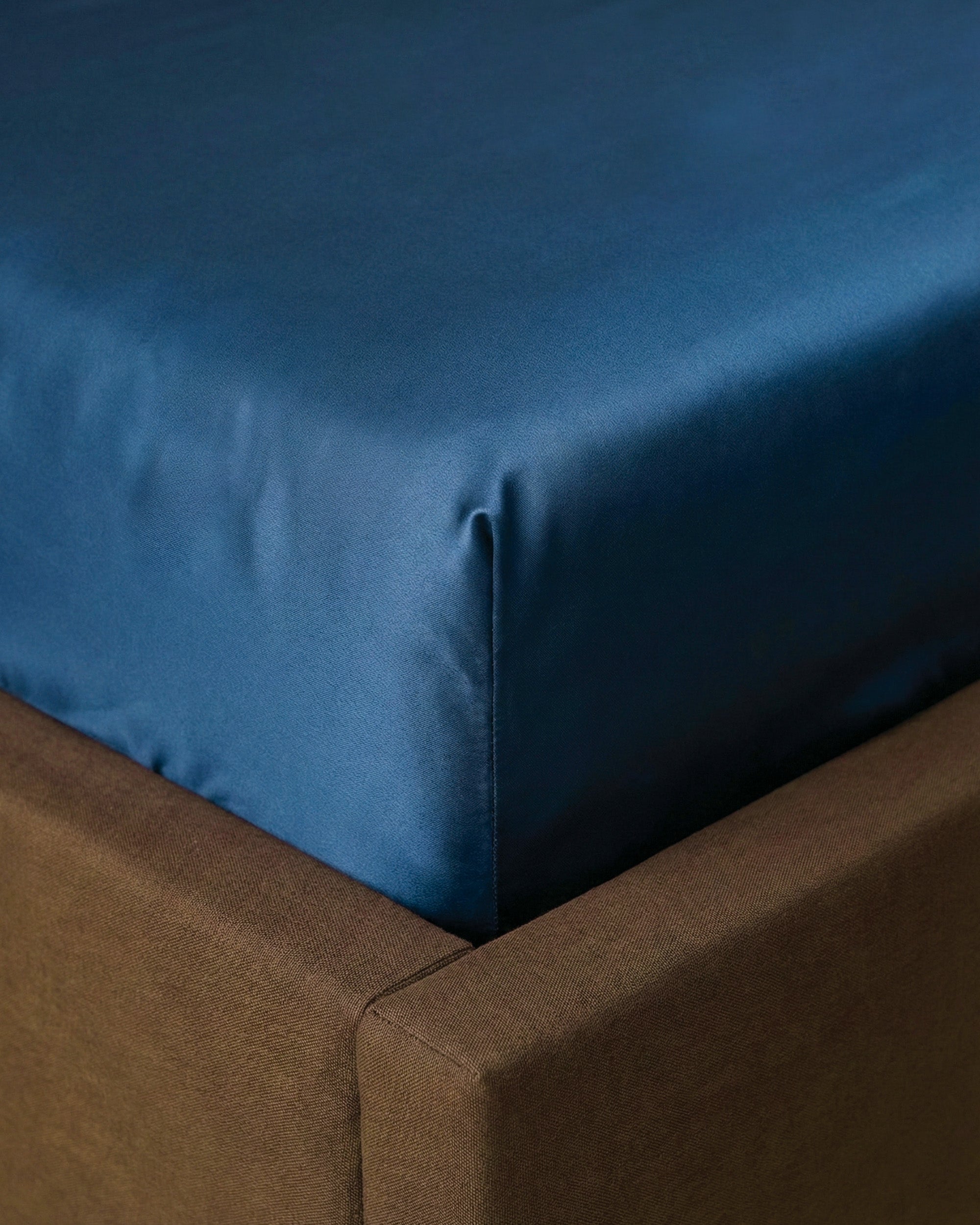 Navy Silk Fitted Sheet
