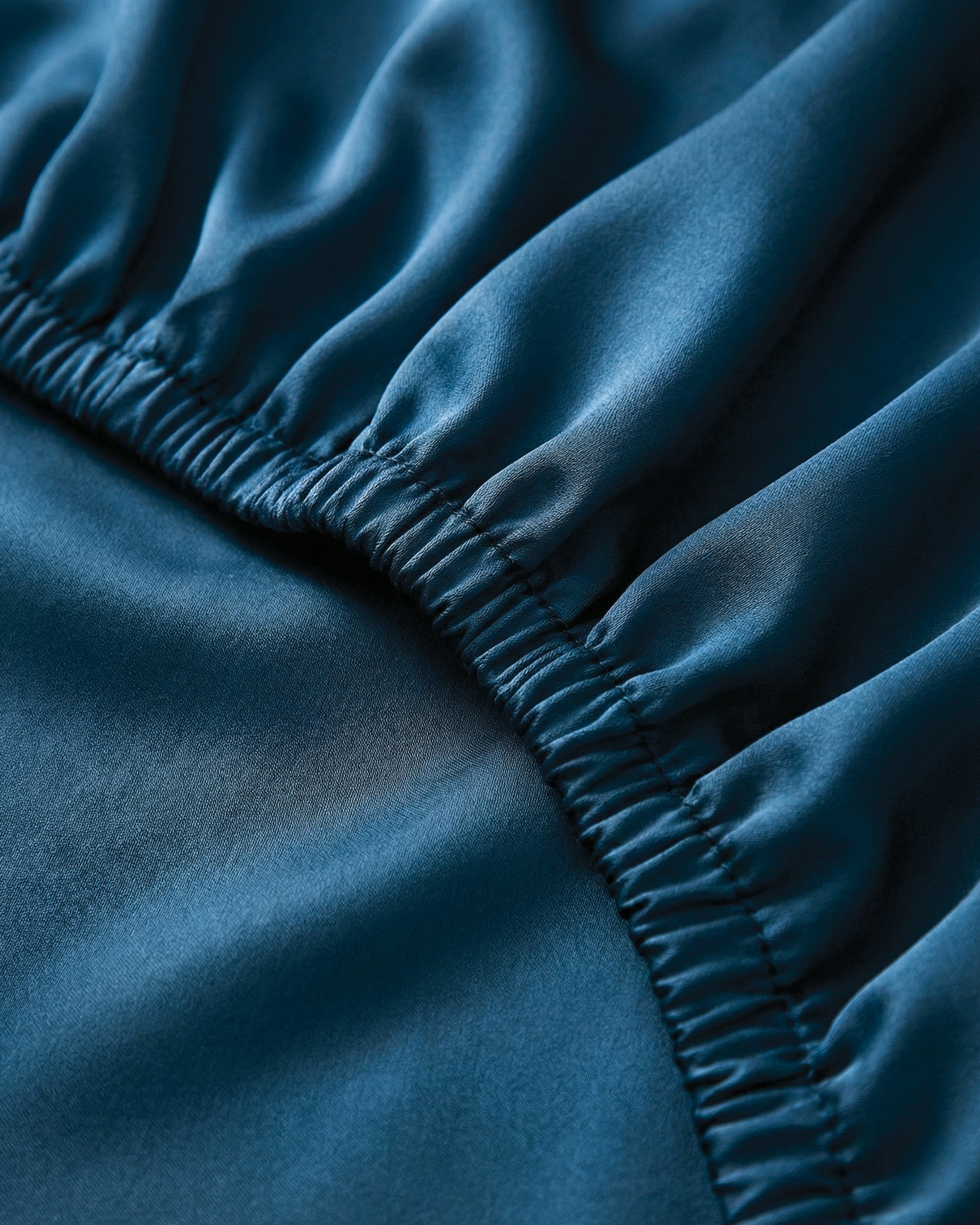 Navy Silk Fitted Sheet