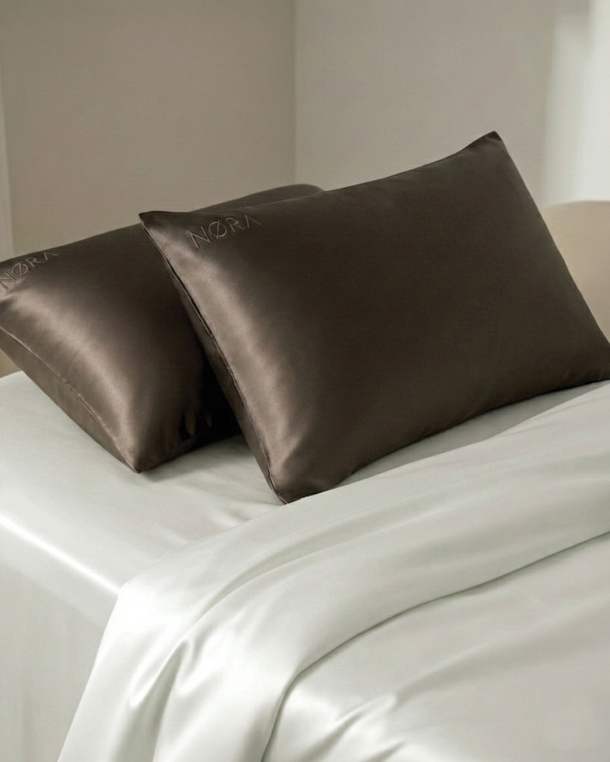 Brown Chocolate Silk Pillowcase