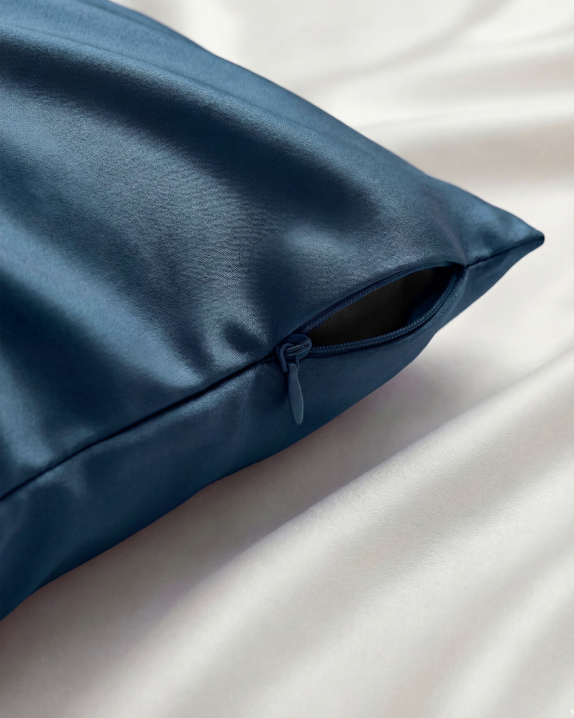 Navy Silk Pillowcase