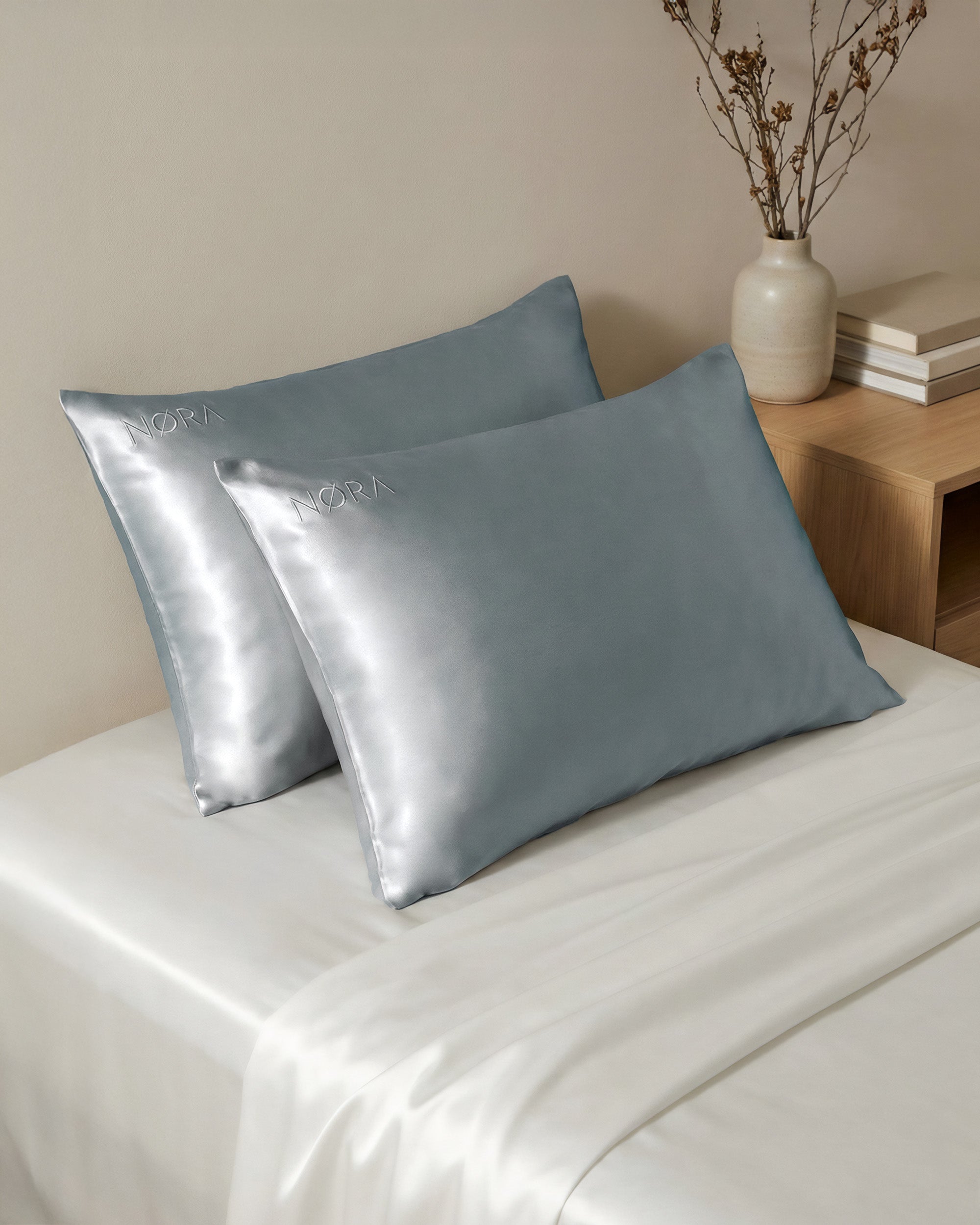 Silver Silk Pillowcase