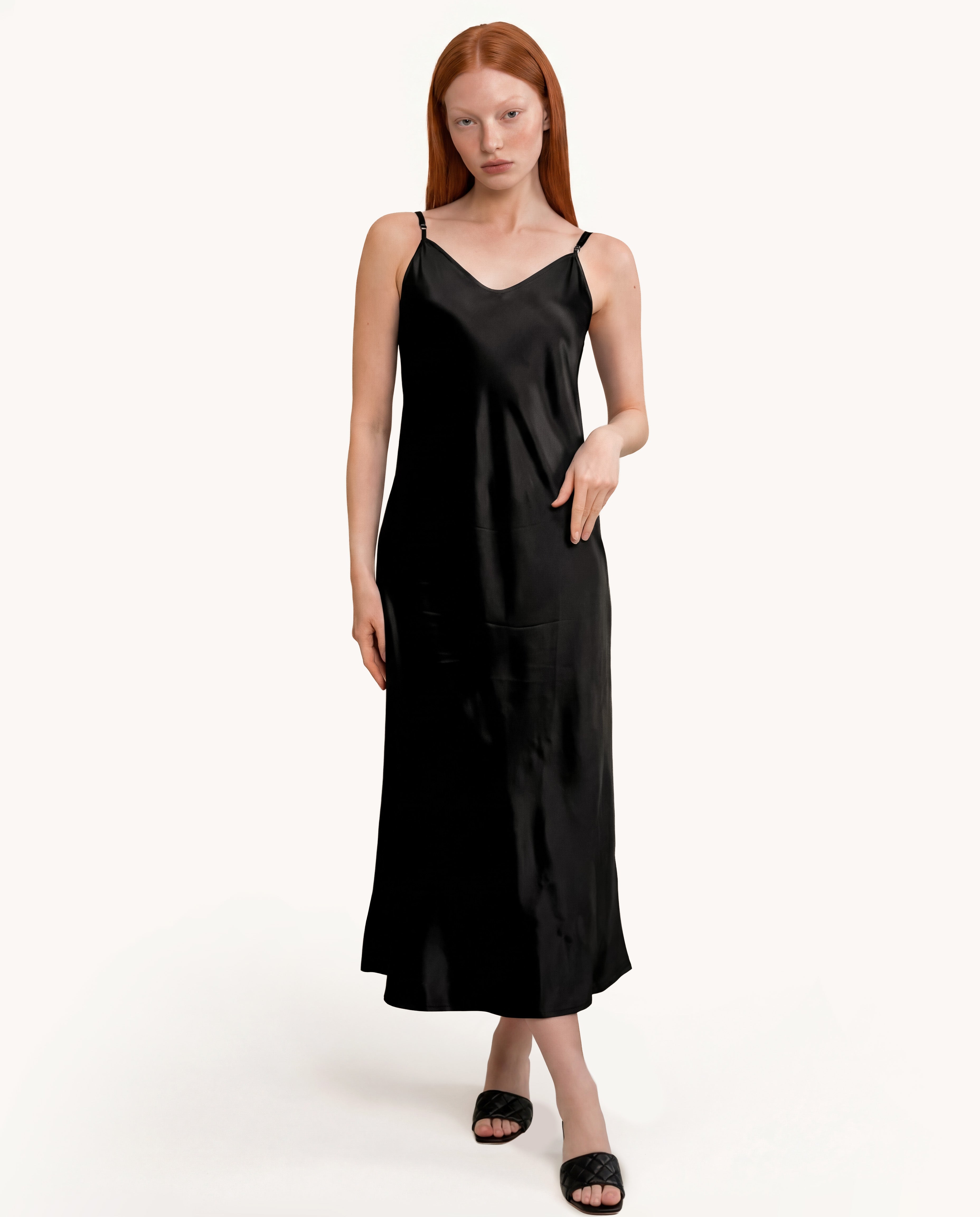 Black Silk Slip Dress