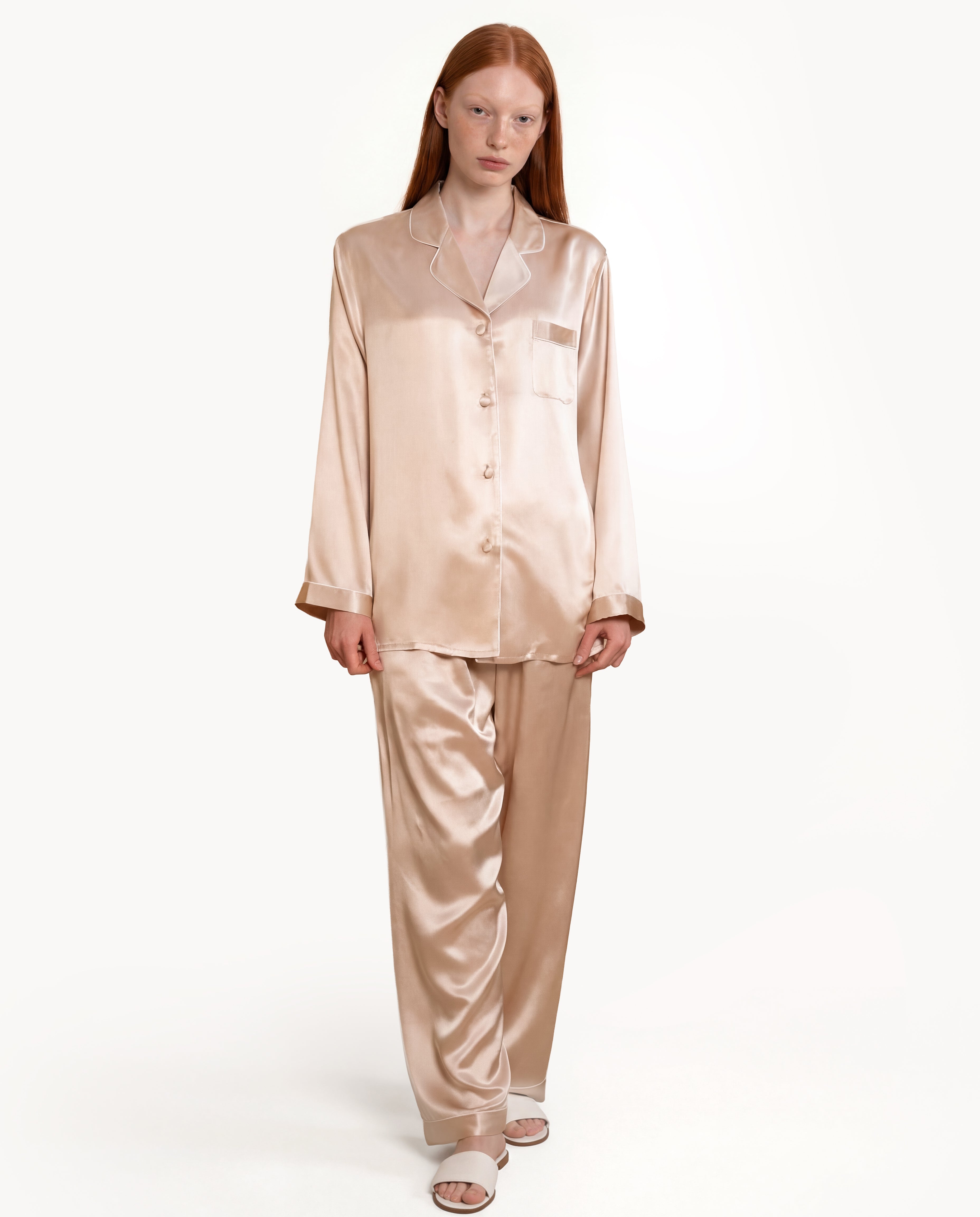 Champagne Silk Pyjamas Sets