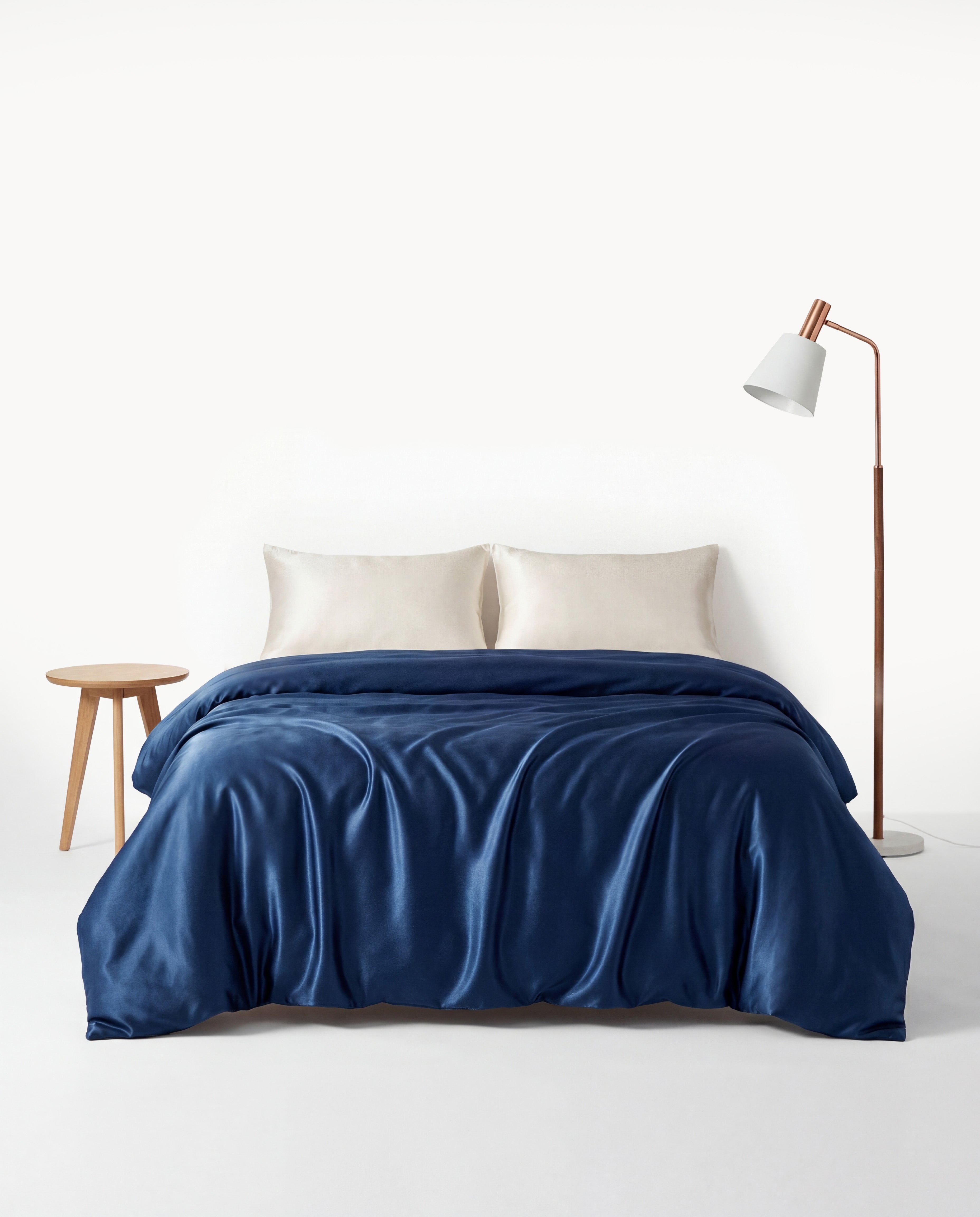 Navy Silk Duvet Cover