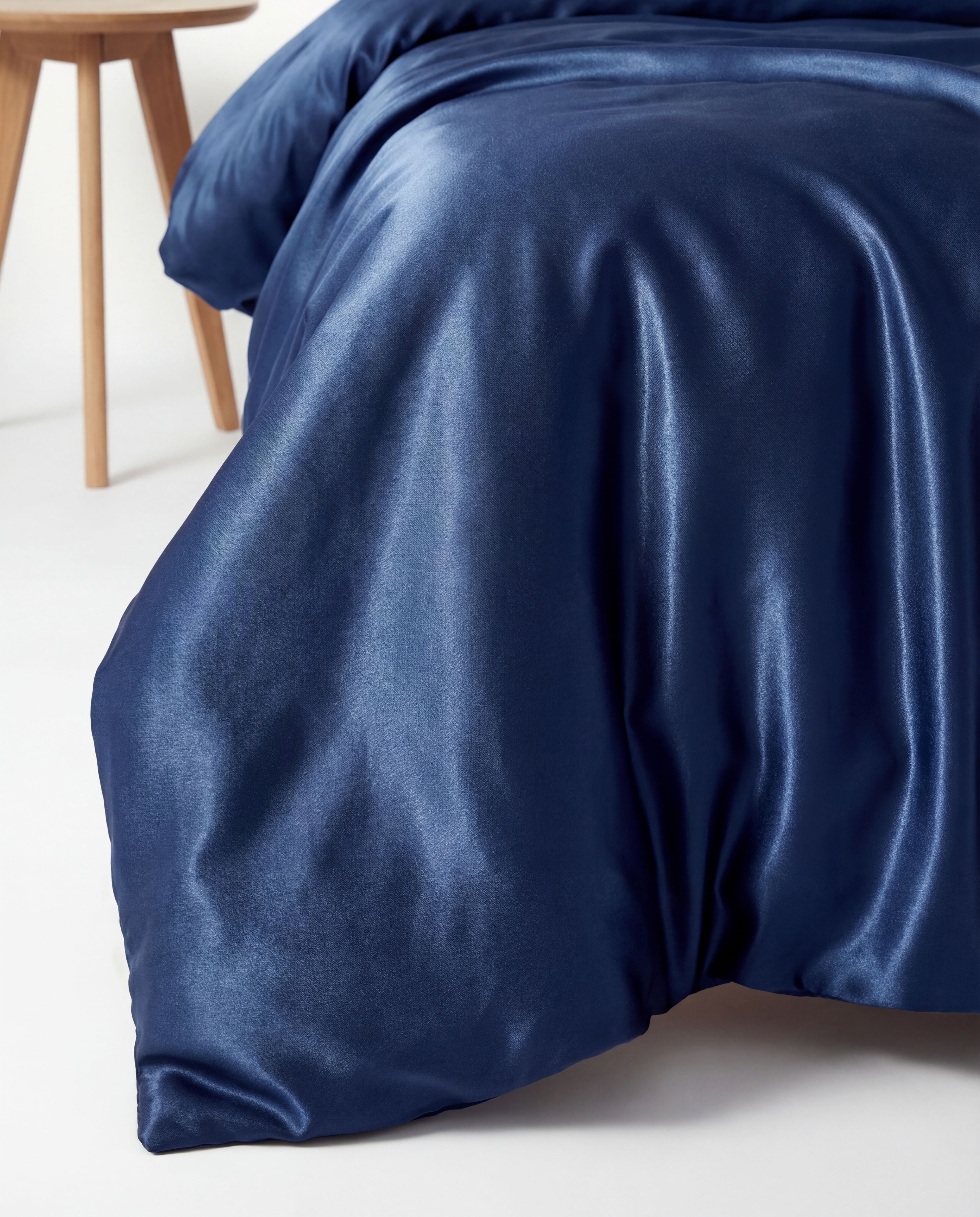 Navy Silk Duvet Cover