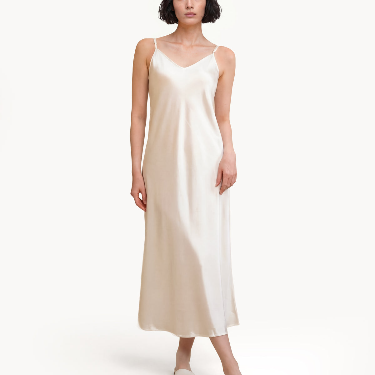 ivory night dress Silk Slip romantic nightgown