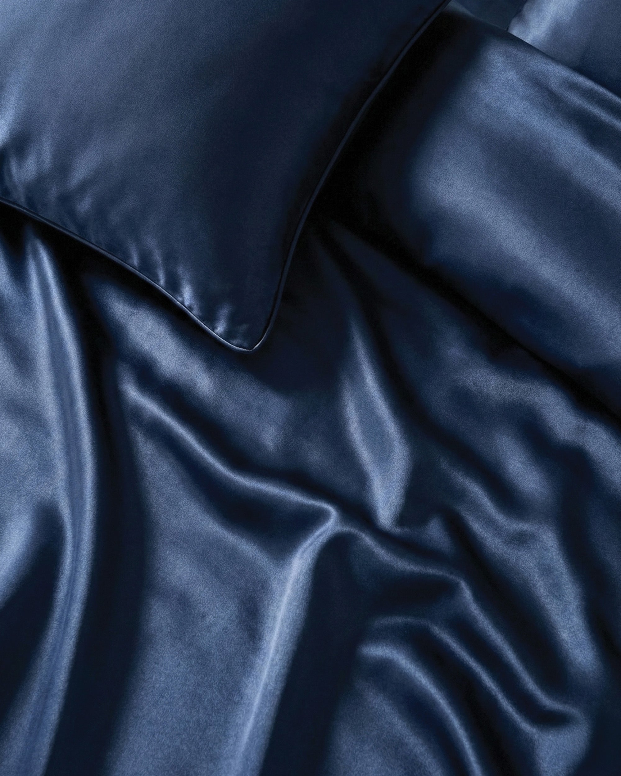 Navy Silk Duvet Cover