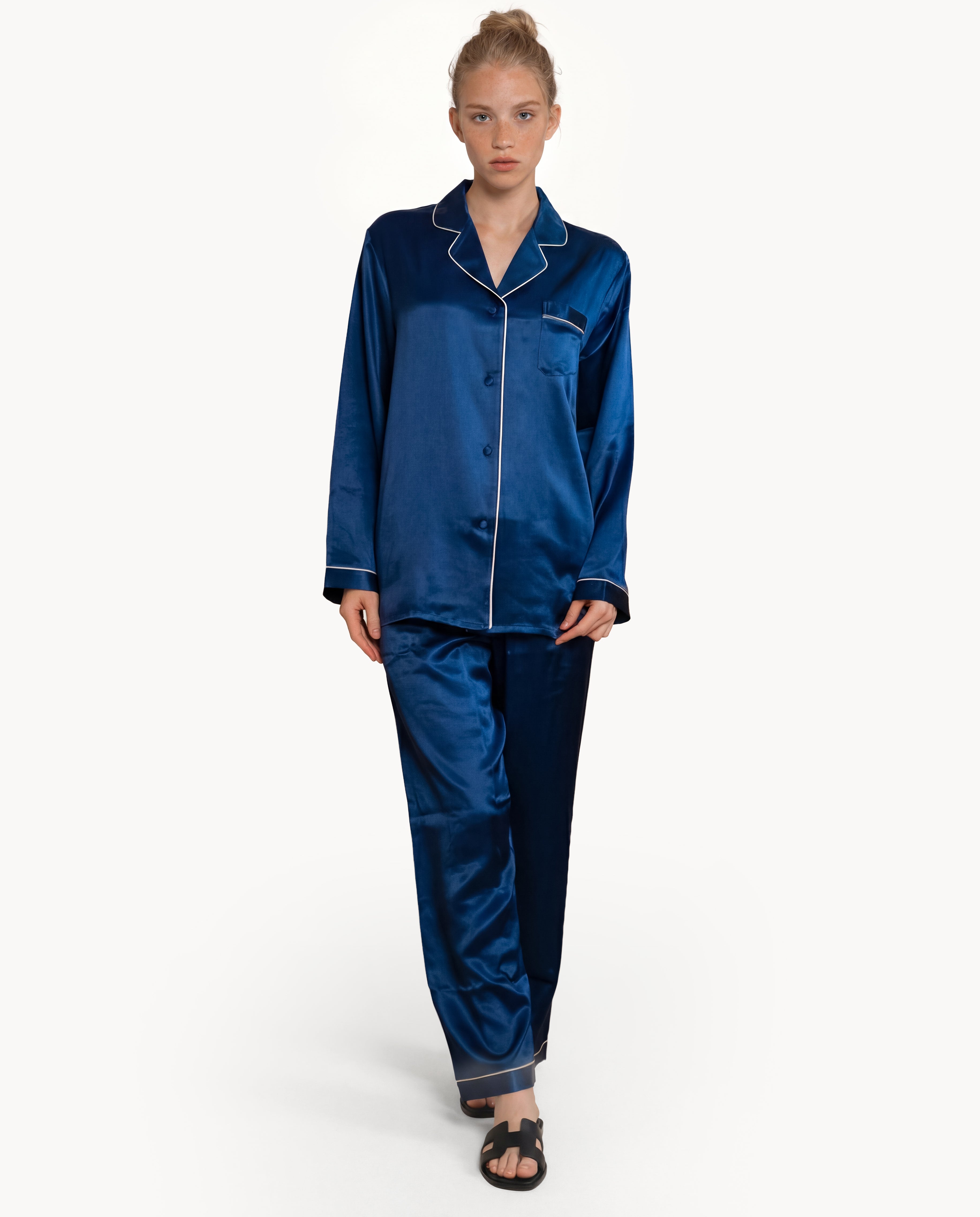 Navy Silk Pyjamas Sets